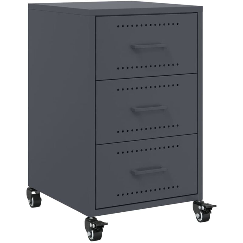 Table de chevet anthracite 36x39x59 cm acier Vidaxl