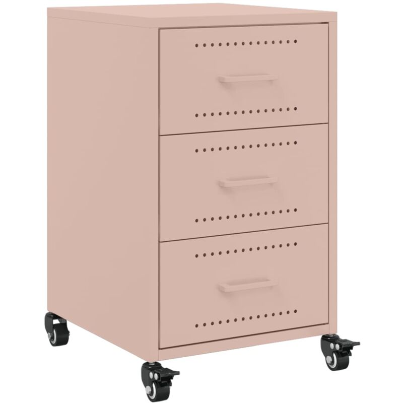 Table de chevet rose 36x39x59 cm acier Vidaxl