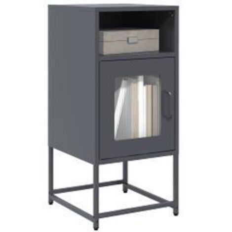 Table de chevet anthracite 36x39x78 acier laminé à froid