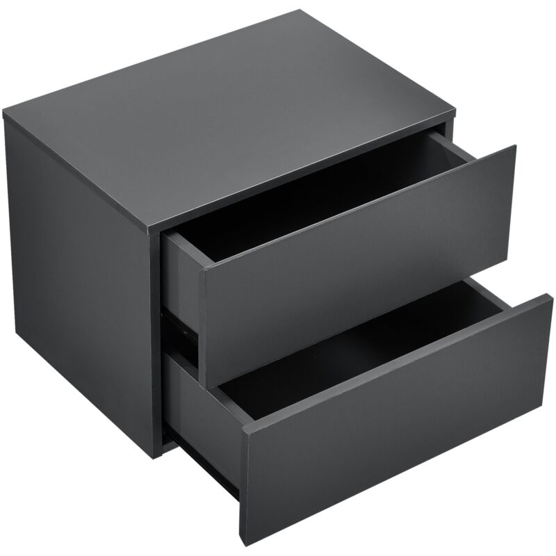 Table de chevet armoire murale avec 2 tiroirs suspendue table de nuit 40 cm gris foncé