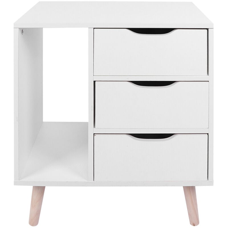 Table de chevet autoportante pour chambre à coucher, table de nuit, armoire avec tiroirs, rangement pour les pieds