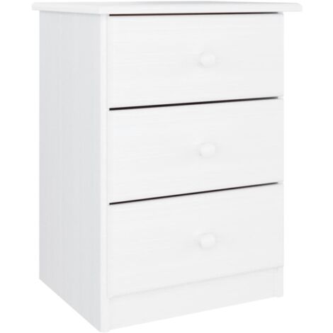 Table de chevet avec 3 tiroirs 41 x 35 x 55,5 cm bois de pin blanc DEC033085