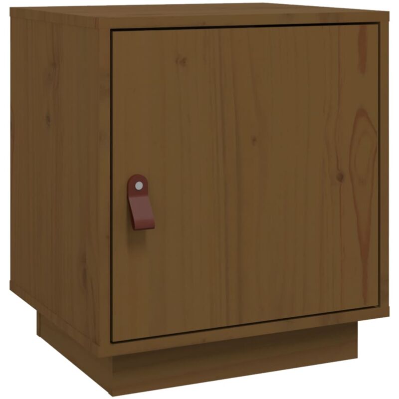 Table de chevet avec compartiment avec porte 40 x 34 x 45 cm bois de pin marron DEC034132