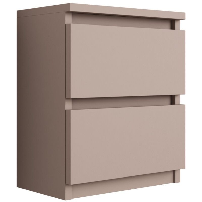 Table de chevet avec deu× tiroirs, 45 × 36 × 36 cm – couleur : brun caramel