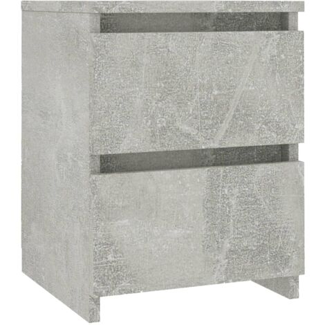 Table de chevet avec deux tiroirs 30 x 30 x 40 cm bois d’ingénierie gris DEC033966