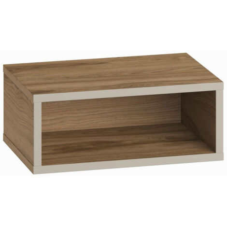 Table de chevet avec éclairage LED en bois "Brik" - 45 x 30 x 18 cm - Marron