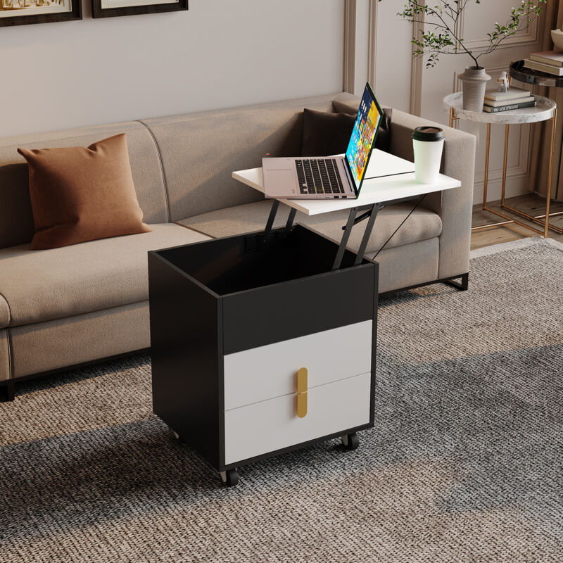 Table de chevet, avec interface de chargement usb, comprenant table élévatrice, conception à poulie mobile, table de chevet de chambre, armoire de