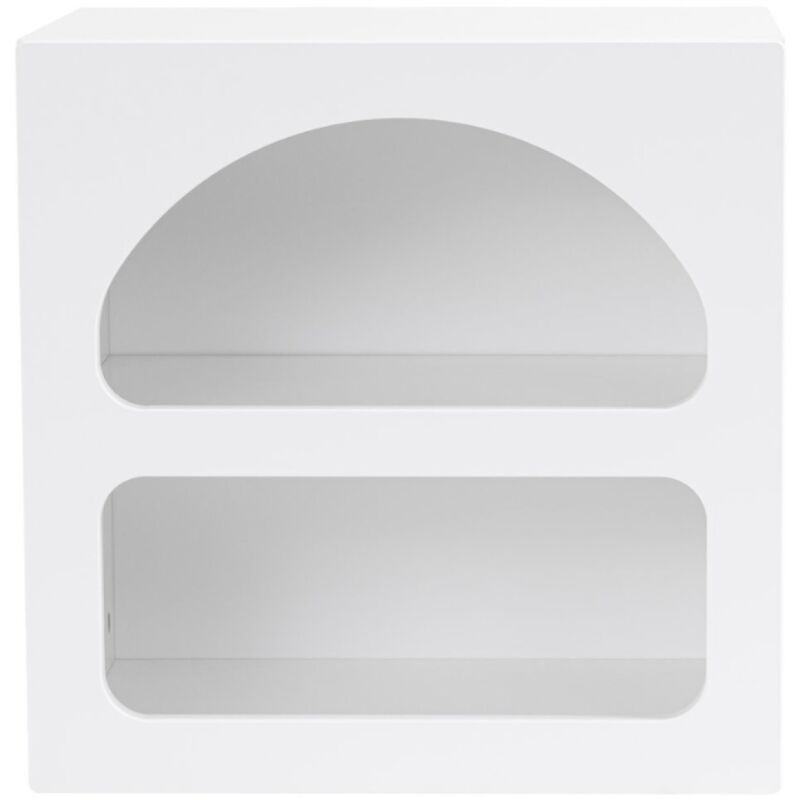 Amal - Table de chevet avec niches blanc