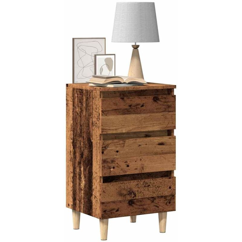 Table de chevet vieux bois 40x35x69 cm bois d'ingénierie Vidaxl