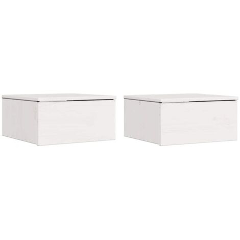 Table de chevet avec tiroir 2 pcs Cabinet de chevet Table de nuit Blanc 37 x 35 x 18,5 cm