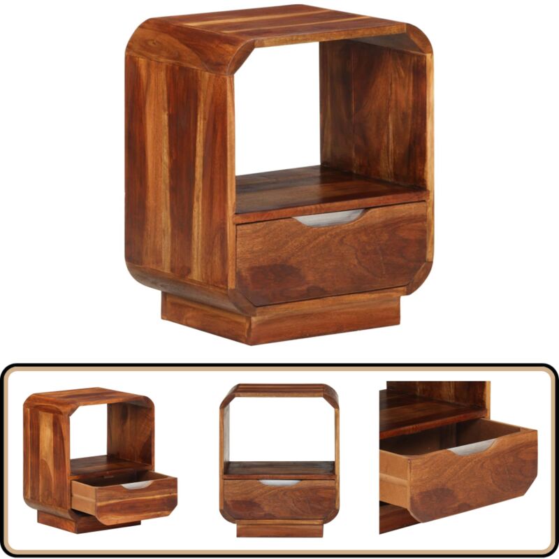 Table de chevet avec tiroir Bois massif 40x30x50 cm - Table De Chevet - Meubles De Chambre - Table Nuit - Rangement Petit Objet - Bois Massif