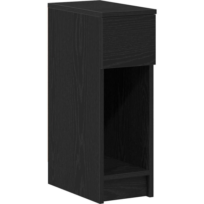 Vidaxl - Table de chevet avec tiroir chêne noir 20x36x60 cm