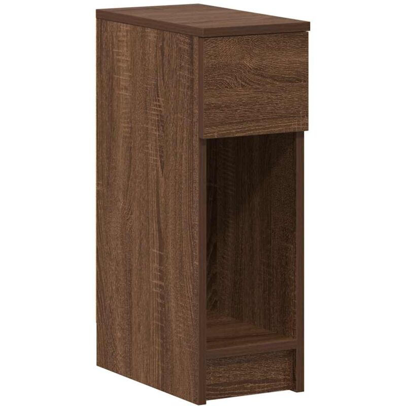 Vidaxl - Table de chevet avec tiroir chêne marron 20x36x60 cm