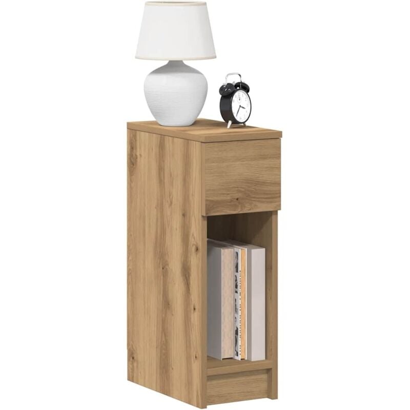 Vidaxl - Table de chevet avec tiroir chêne artisanal 20x36x60 cm