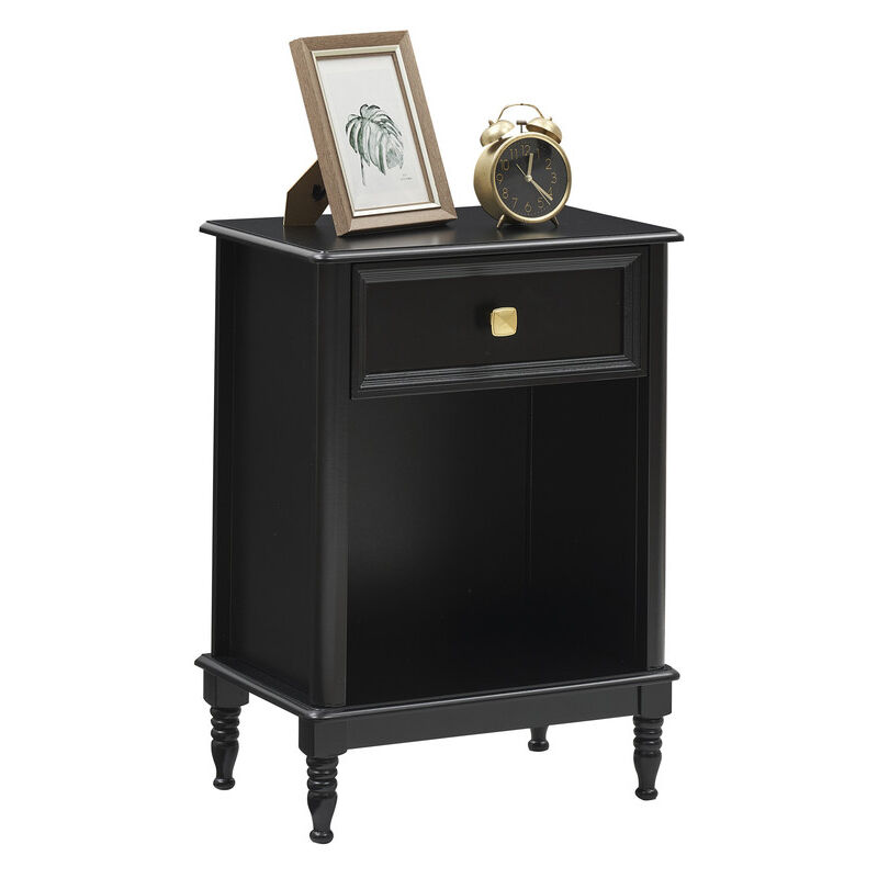 Table de chevet avec tiroir et compartiment de rangement, table de chevet moderne, étroite 45x30x62 cm, table de nuit, table de chevet, bois, table