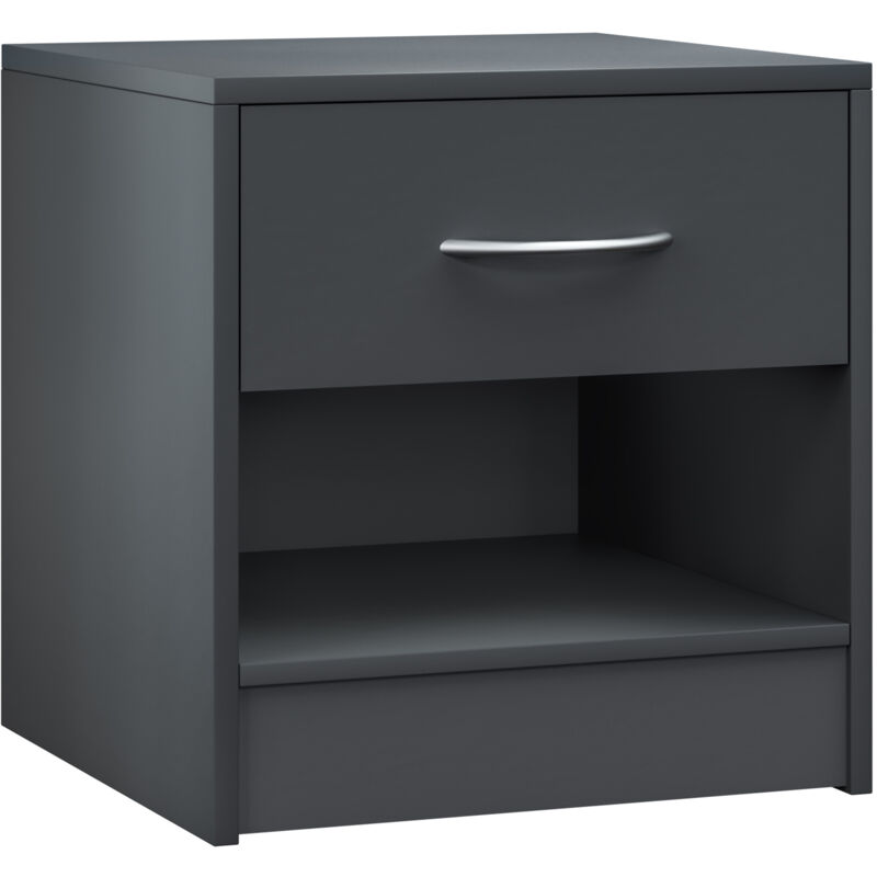 Table de chevet avec tiroir poignée Table de nuit 41x39x28cm Mobilier chambre à coucher commode rangement Anthracite - Casaria