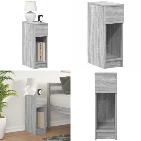 Table de chevet avec tiroir sonoma gris 20x36x60 cm - Tiroir - Rangement chambre