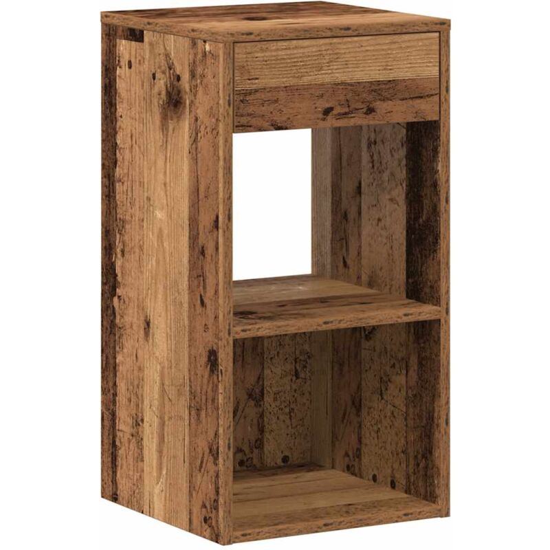 Table de chevet avec tiroir vieux bois 35x34x66,5 cm vidaXL