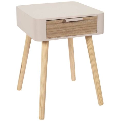 Table de chevet bicolore 1 tiroir
