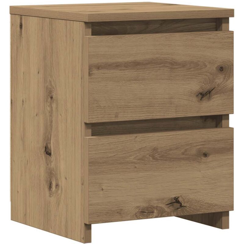 Table de chevet chêne artisanal 30x30x40 cm bois d'ingénierie - Vidaxl