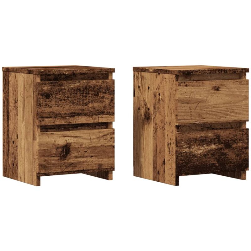 Tables de chevet 2 pcs vieux bois 30x30x40 cm bois d'ingénierie Vidaxl