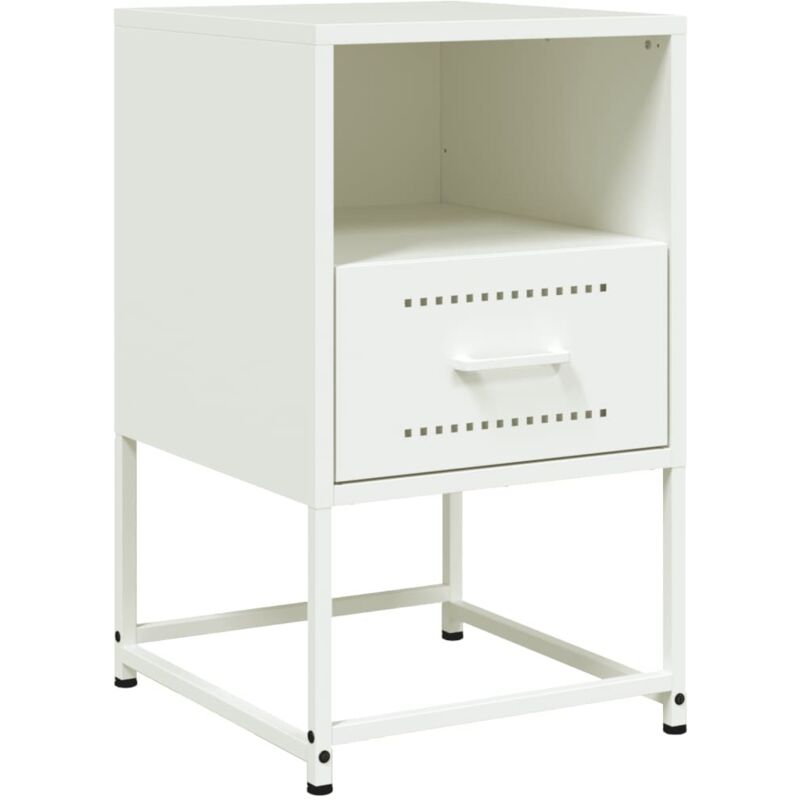 Table de chevet blanc 36x39x60,5 cm acier Vidaxl