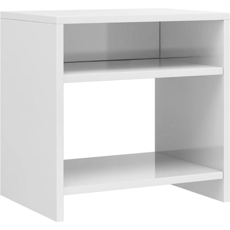 Table de chevet Blanc brillant 40x30x40 cm bois d'ingénierie Vidaxl