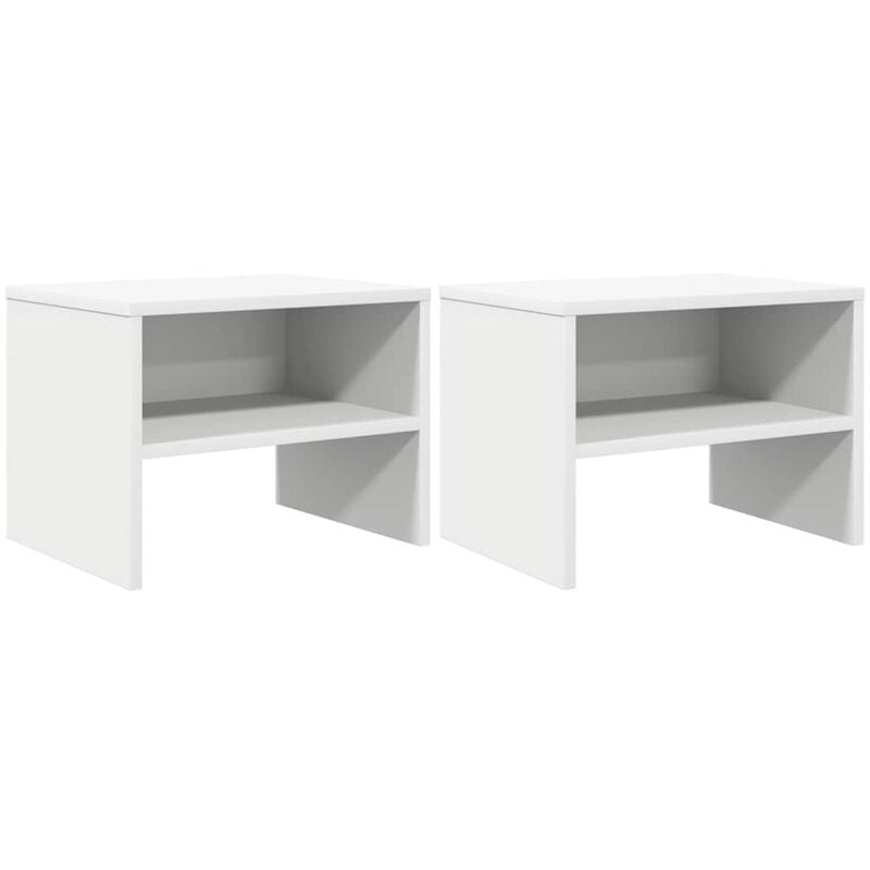 Tables de chevet 2 pcs Blanc 40x30x30 cm Bois d'ingénierie