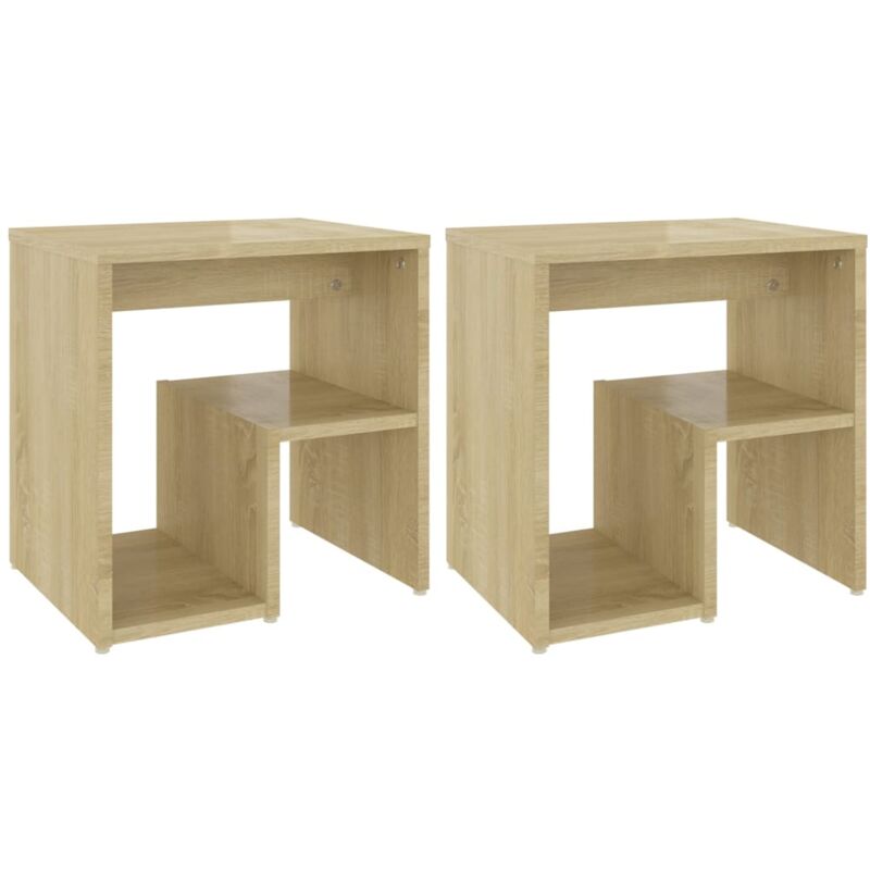 Tables de chevet 2pcs chêne sonoma 40x30x40cm bois d'ingénierie Vidaxl