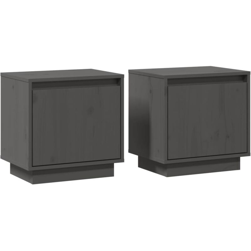 Tables de chevet 2 pcs Gris 40x30x40 cm Bois de pin solide Vidaxl