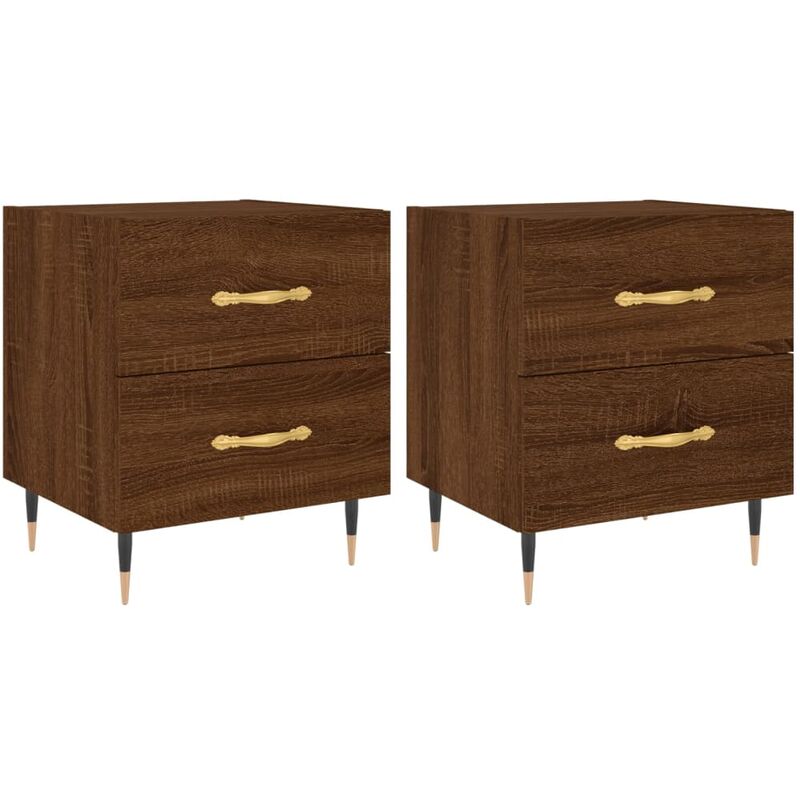 Vidaxl - Tables de chevet 2 pcs chêne marron 40x35x47,5 cm