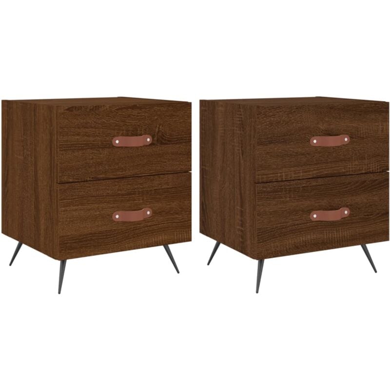 Tables de chevet 2 pcs chêne marron 40x35x47,5 cm - Vidaxl