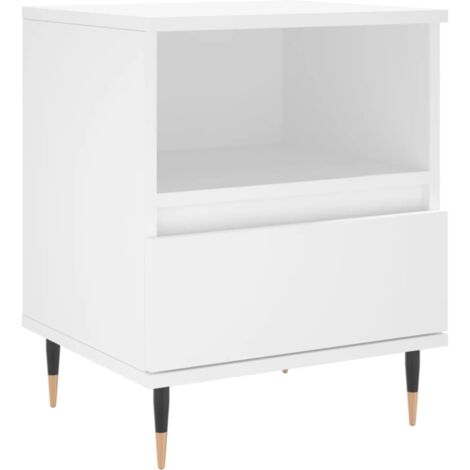 Table de chevet Blanc 40x35x50 Bois d’ingénierie