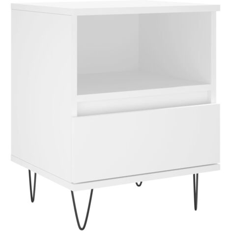 Table de chevet Blanc 40x35x50 Bois d’ingénierie