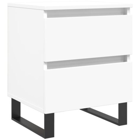 Table de chevet Blanc 40x35x50 Bois d’ingénierie