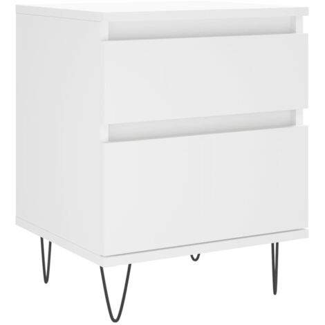 Table de chevet Blanc 40x35x50 Bois d’ingénierie