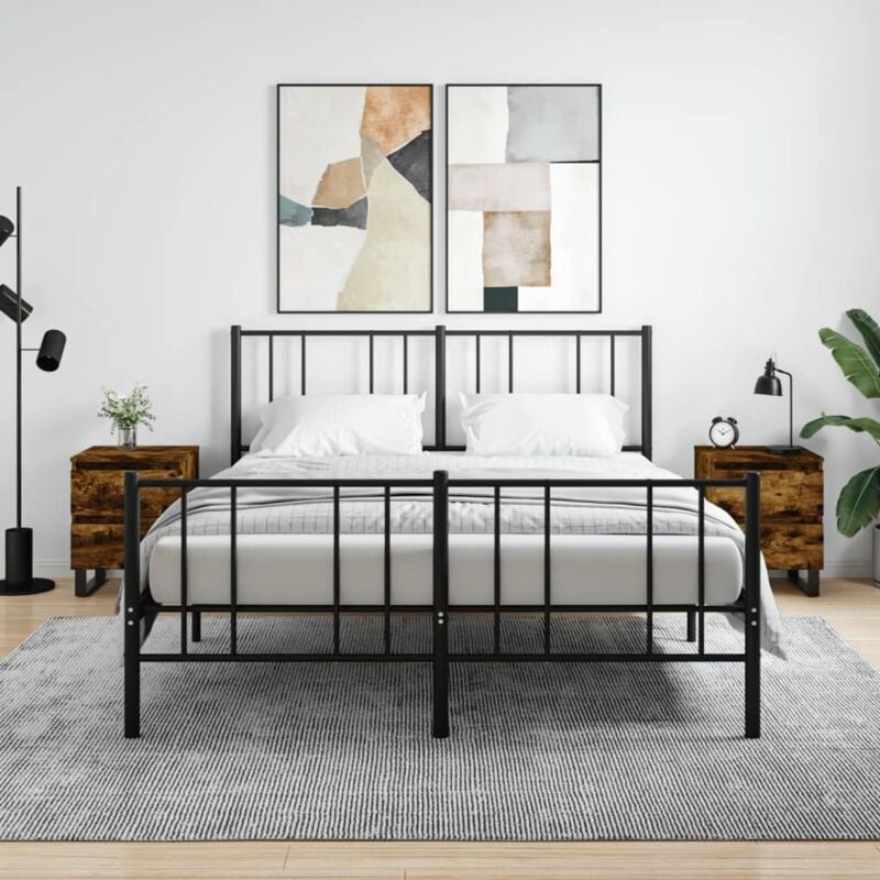 Tables de chevet 2 pcs chêne fumé 40x35x50 cm bois ingénierie vidaXL