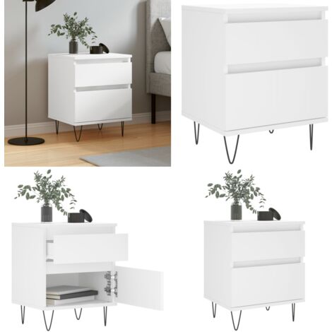 Table de chevet Blanc 40x35x50 cm Bois d’ingénierie - Table De Chevet - Meuble De Chambre - Table D'appoint - Table De Nuit - Mobilier Blanc - Home & Living