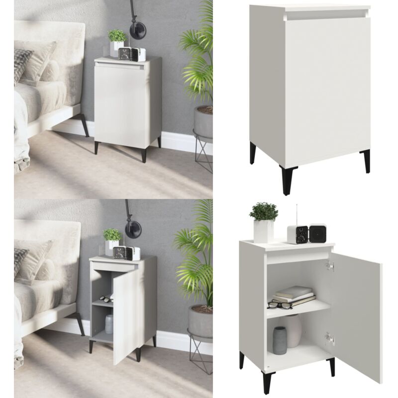 Table de chevet blanc 40x35x70 cm bois d'ingénierie - Table De Chevet - Meuble De Chambre - Table Nuit - Commode - Armoire Latérale - Home & Living