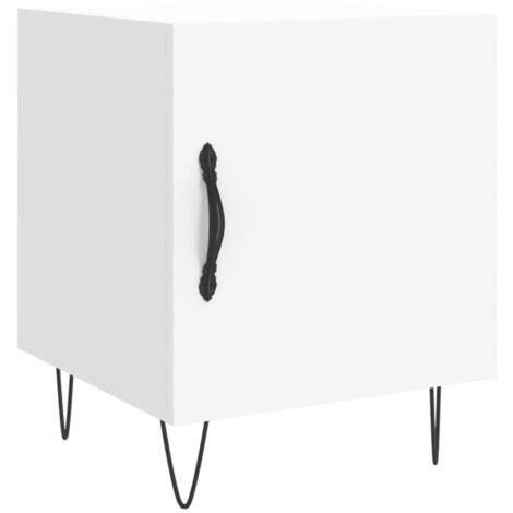 Table de chevet blanc 40x40x50 bois d’ingénierie