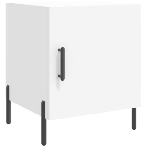 Table de chevet blanc 40x40x50 bois d’ingénierie
