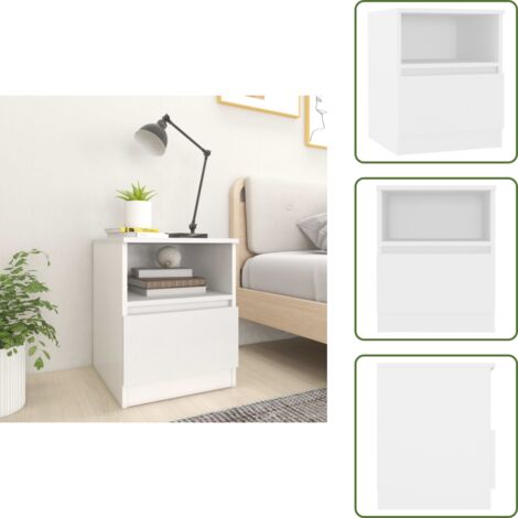 Table de chevet Blanc 40x40x50 cm Aggloméré - Table De Chevet - Meuble De Chambre - Commode - Rangement - Armoire De Lit