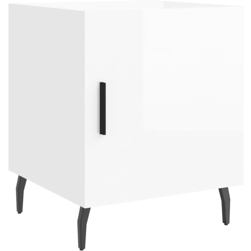 Vidaxl - Table de chevet blanc brillant 40x40x50 cm bois d'ingénierie