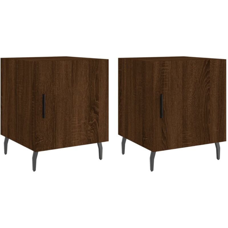 Tables de chevet 2pcs chêne marron 40x40x50cm bois d'ingénierie