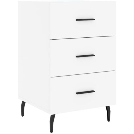 Table de chevet blanc 40x40x66 bois d'ingénierie