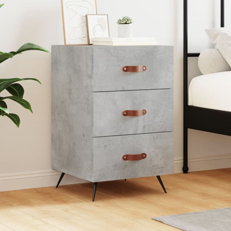 Table de chevet gris béton 40x40x66 cm bois d'ingénierie Vidaxl
