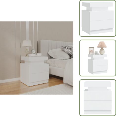 Table de chevet Blanc 45x35x52 cm Aggloméré - Table De Chevet - Meuble De Chambre - Commode - Nuit - Blanc