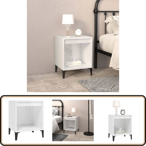 Table de chevet Blanc brillant 40x35x50 cm - Table De Chevet - Meuble De Chambre - Armoire De Chevet - Commode - Mobilier Moderne