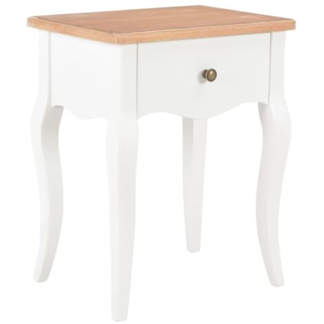 Table de chevet Blanc et marron 40x30x50 cm Bois de pin massif vidaXL
