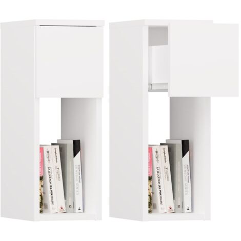 Table de chevet, blanche, 20 × 55 × 30 cm